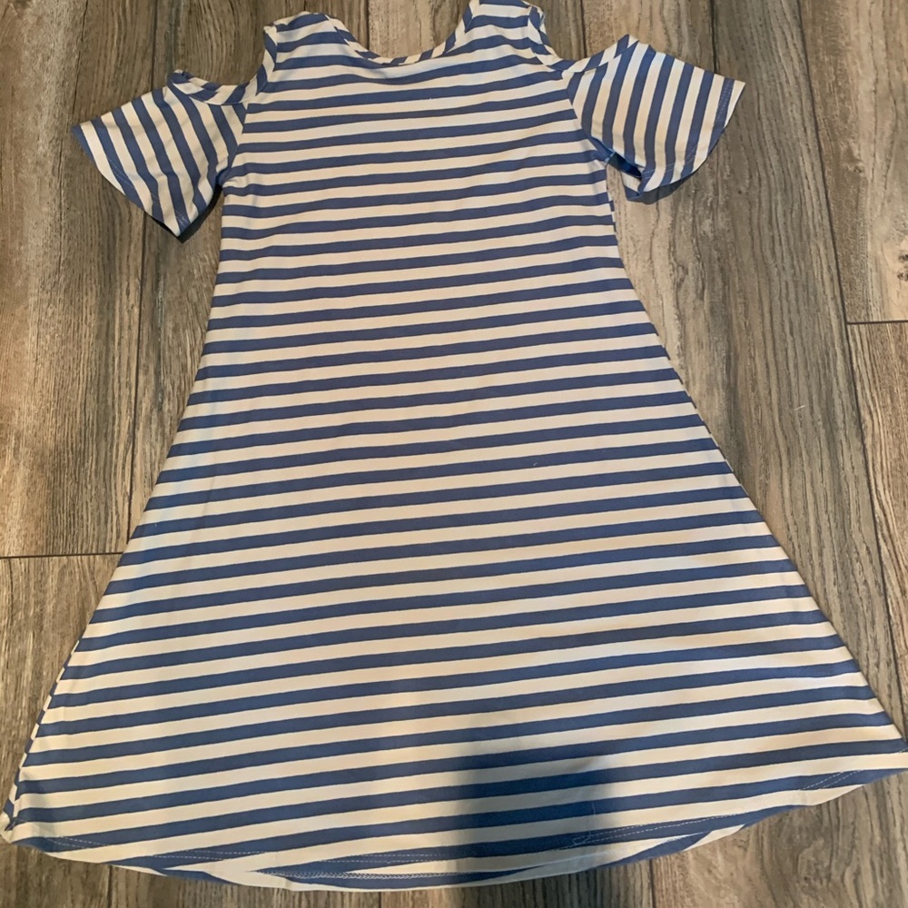 Between Blue and White Strip Dress